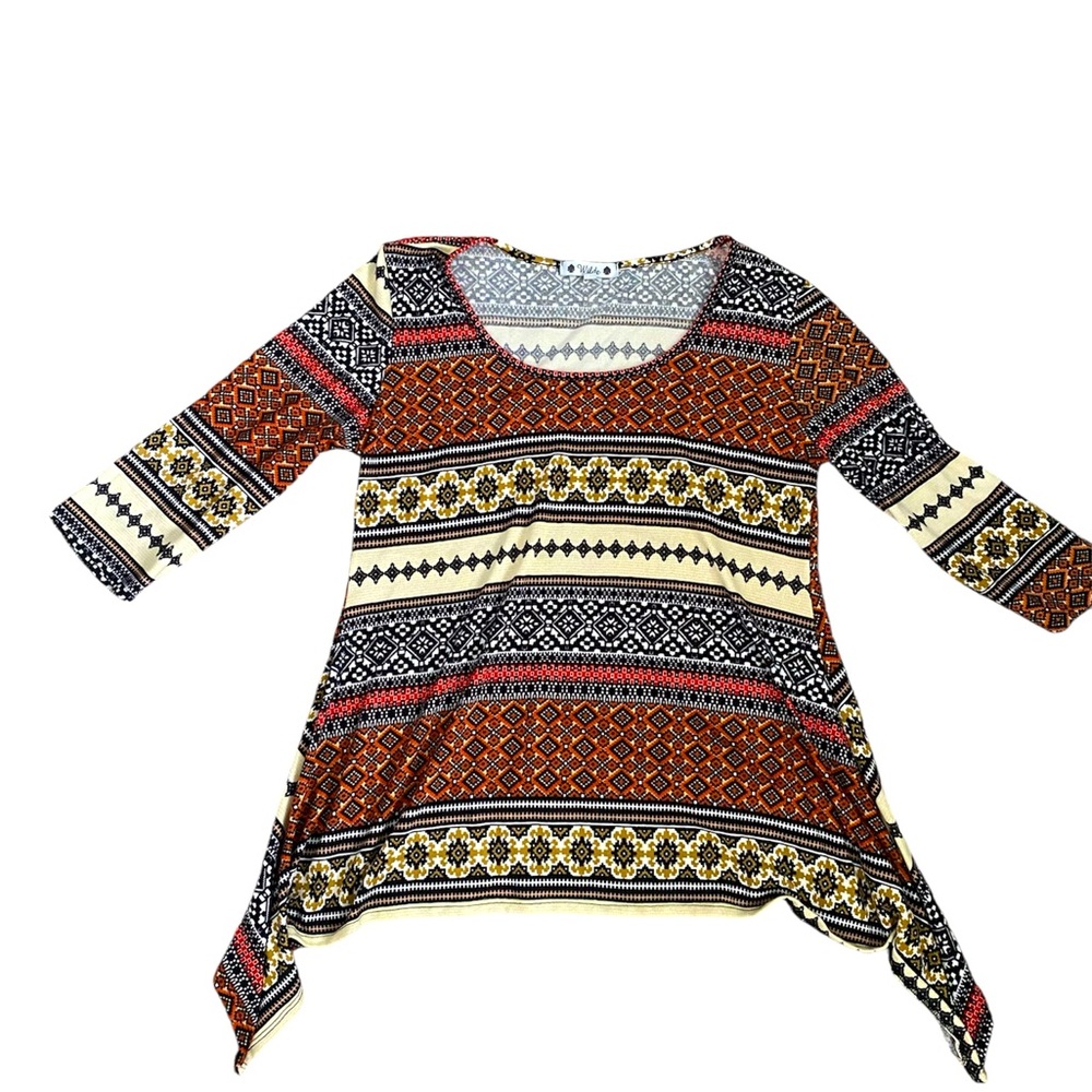 Bohemian Patterned Women's Tunic Top